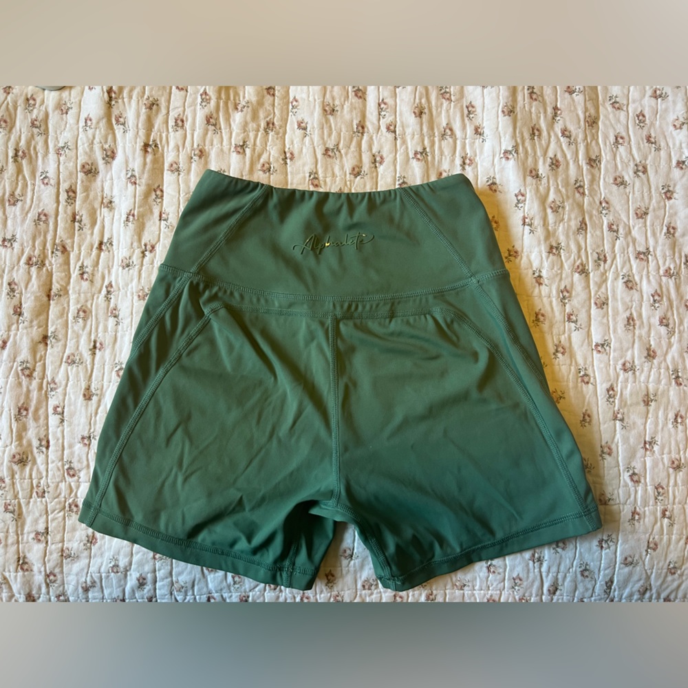Green/Sage Alphalete surface shorts SMALL